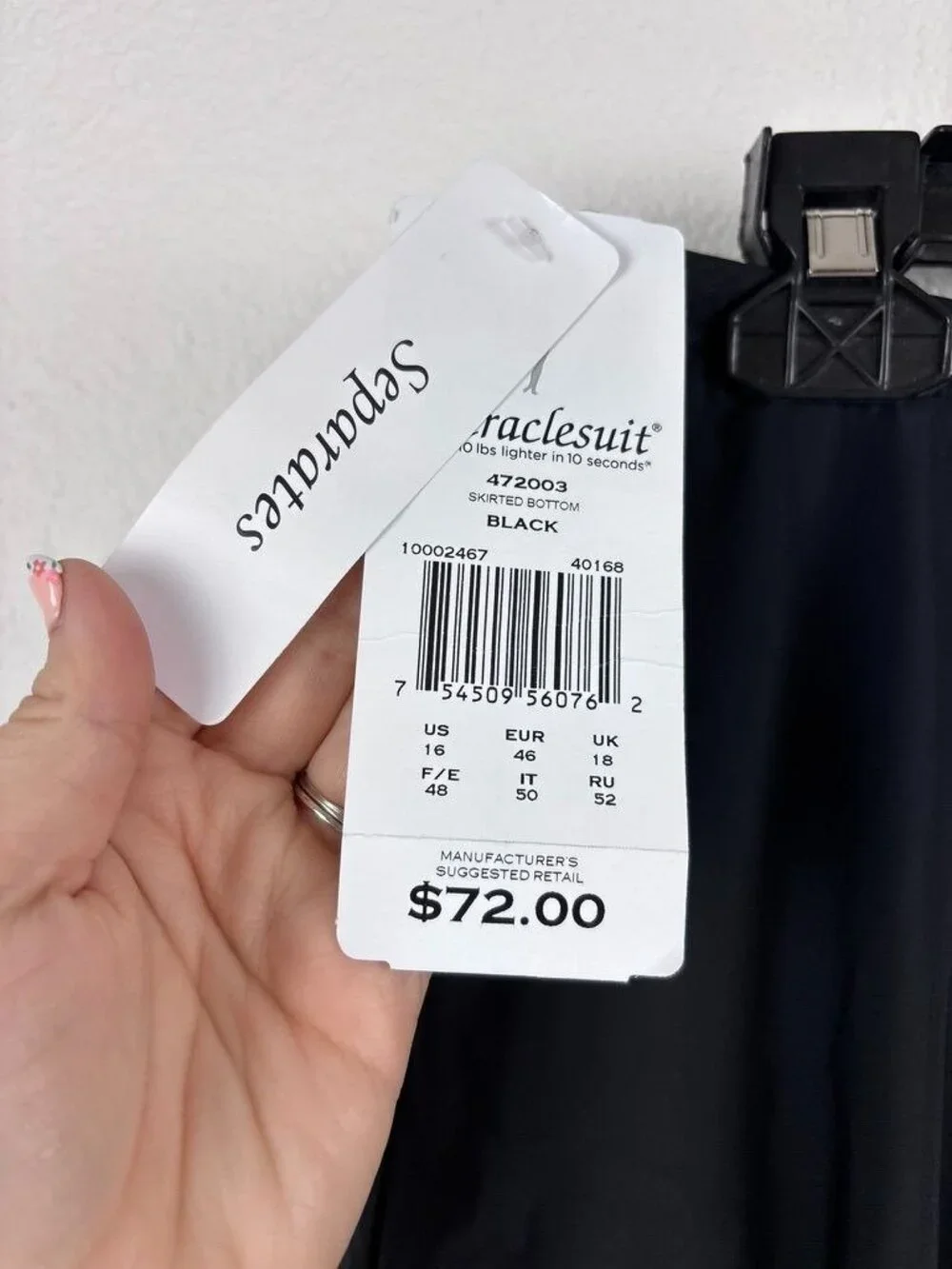 MiracleSuit women's 16 black skirted bottoms swim skirt slimming modest swimwear